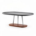 Tafel van staal en hout met een afmeting van 120 x 60 x 40 cm