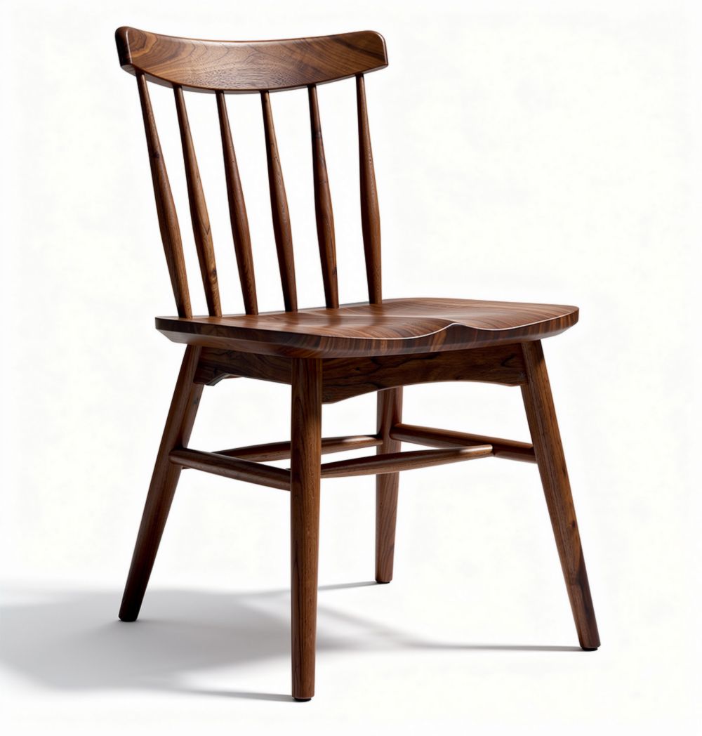 Eikenhouten eetstoel met rugleuning 45 x 50 x 85cm donkerbruin