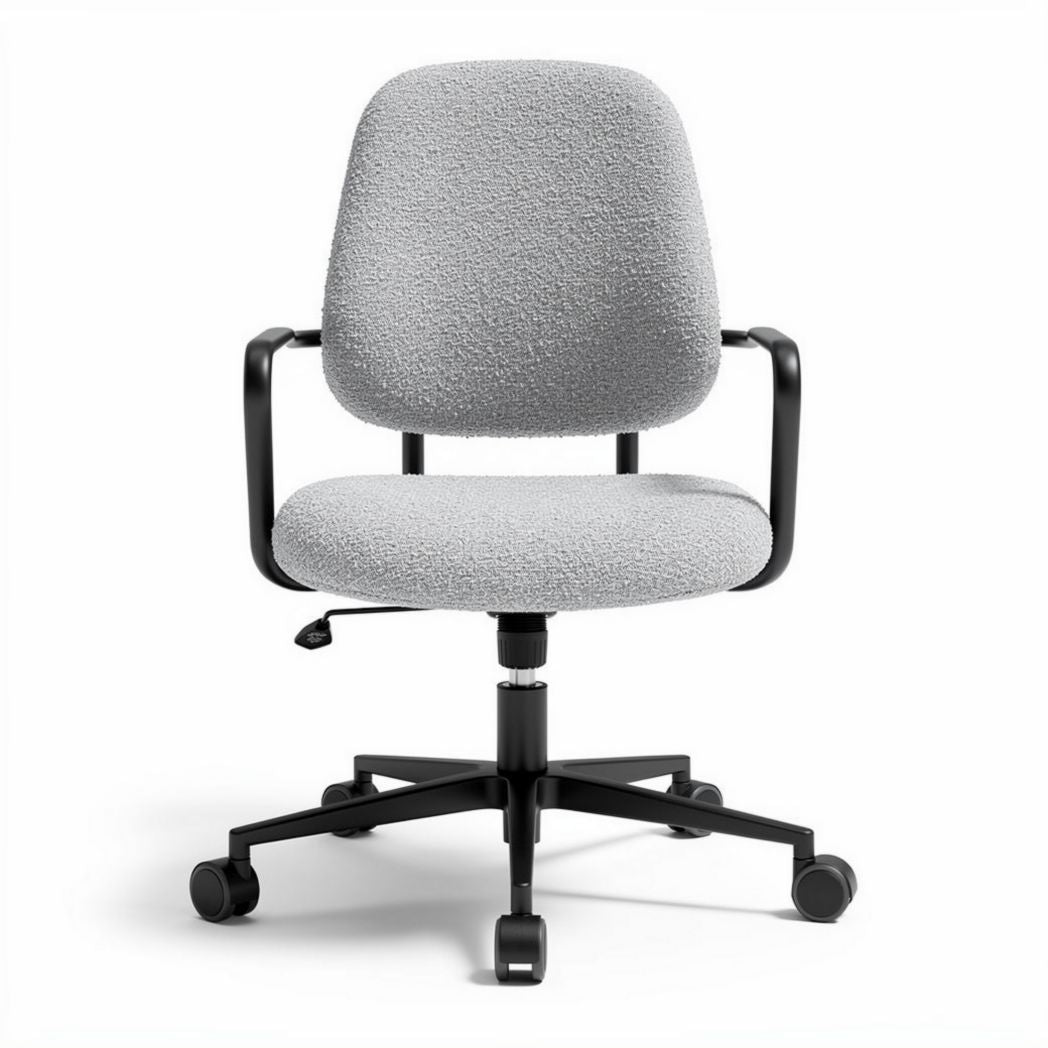 Bureau stoel met grijze stof bekleding en instelbare hoogte 45 x 45 x 85cm
