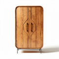 Houten kast met metalen poten 80 x 40 x 130cm voor opslag en decoratie